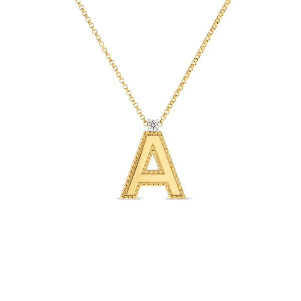 Block Letter Pendant “A” - Roberto Coin