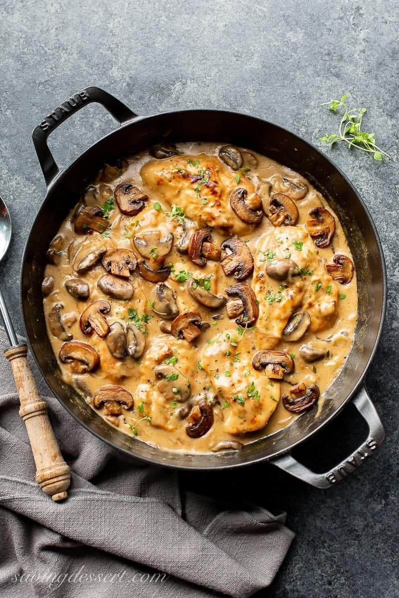 Skillet Chicken and Mushroom Wine Sauce 2