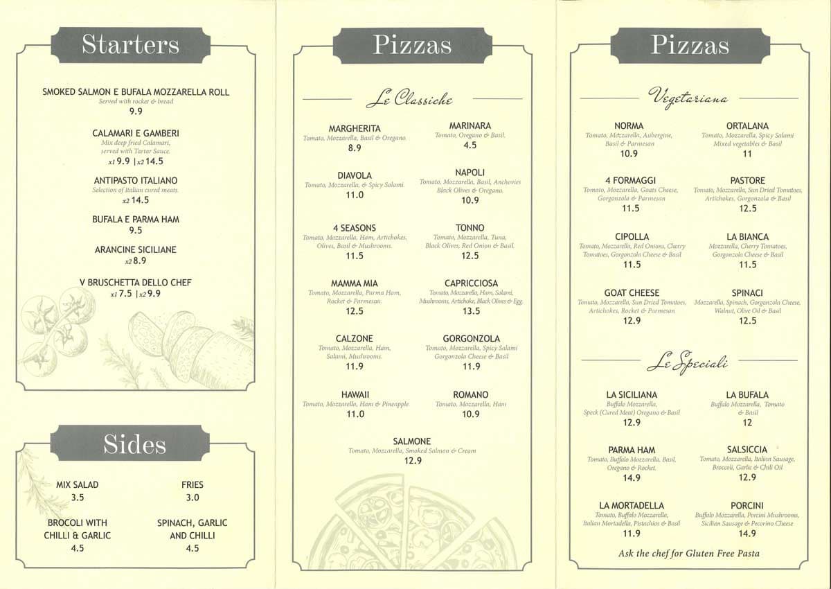 Pizza Mamma Mia Menu 2023 - Rear Page