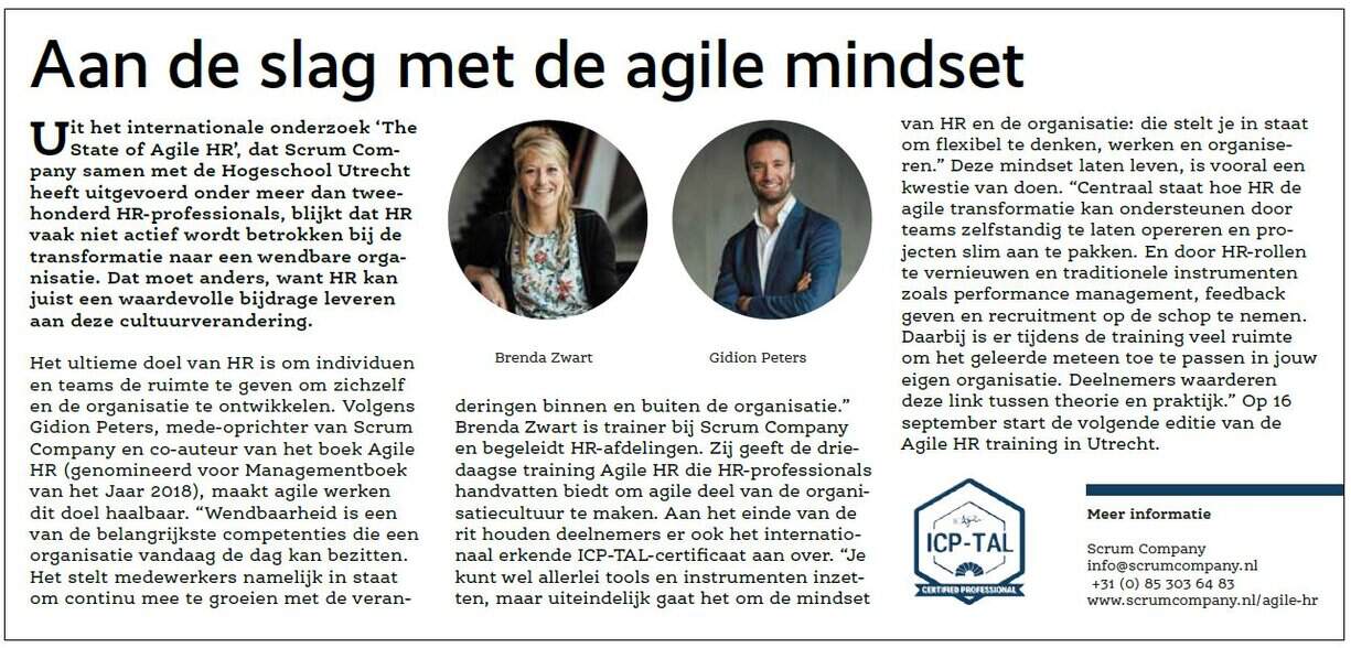 Financieel Dagblad Agile HR