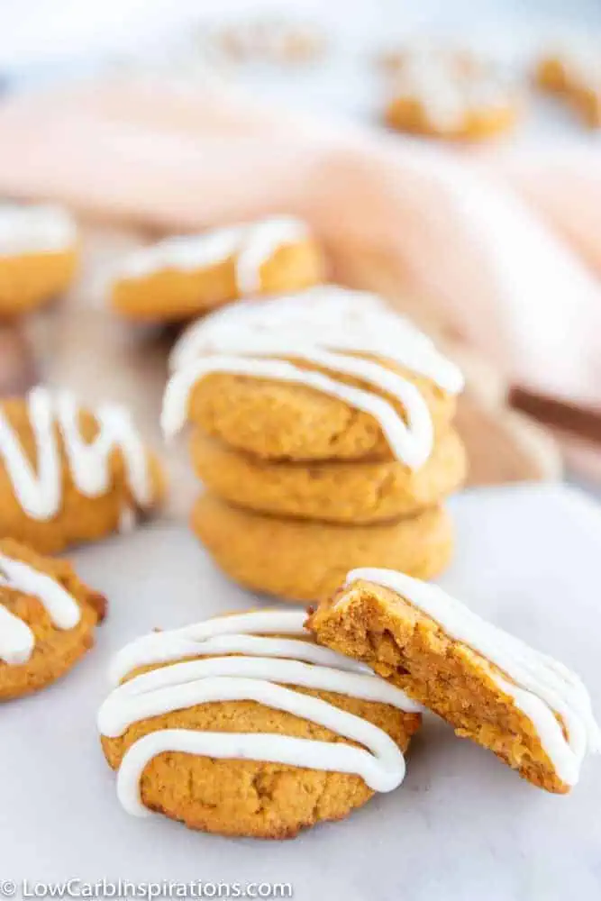 Keto Pumpkin Cookies with a Cream Cheese Glaze