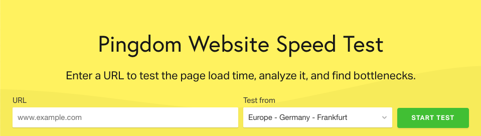 pingdom speed test