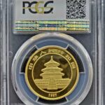 Panda 1997 PCGS MS69 small date 1oz goud 101muntennl back