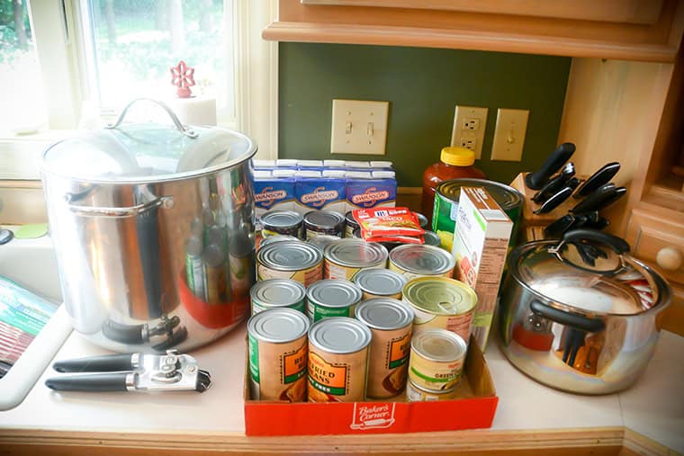 A meal station and a freezer meal party.