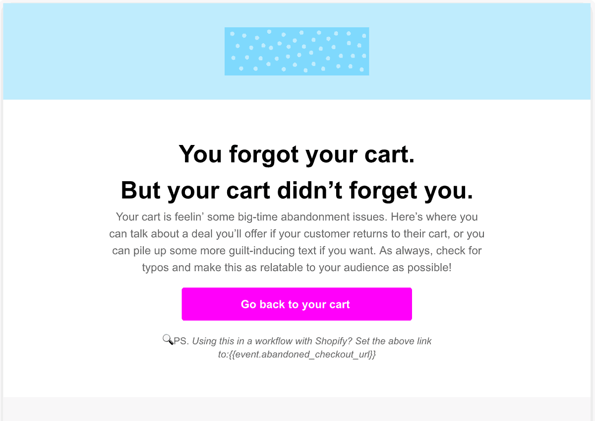 Cart Abandonment Follow Up Example