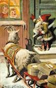 Le lutin de Noël accompagné de sa chèvre