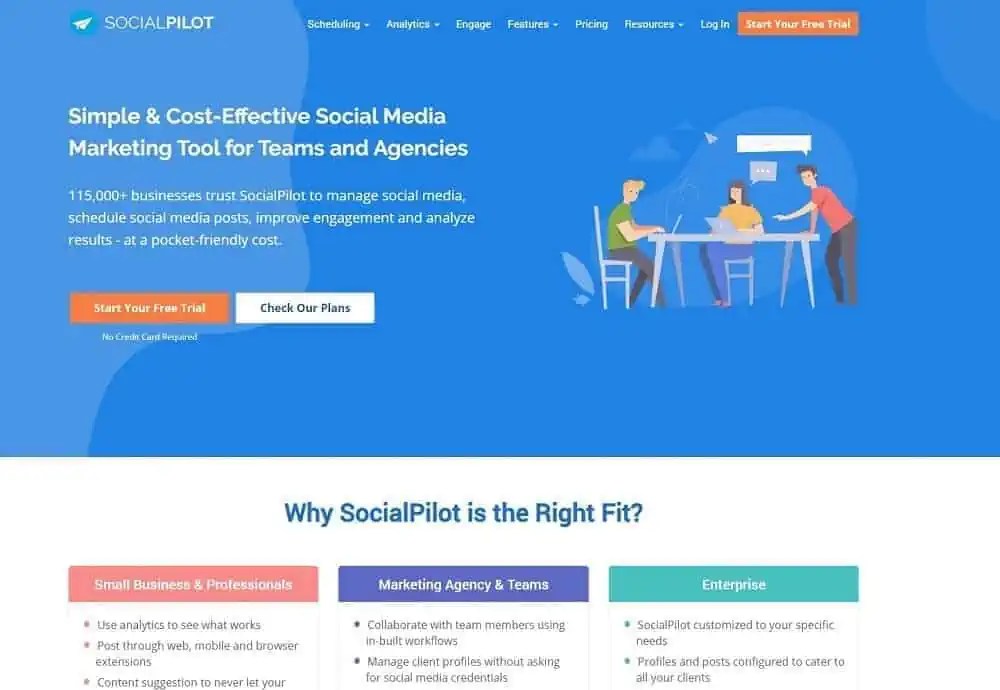 migliore piattaforma di social media - socialpilot