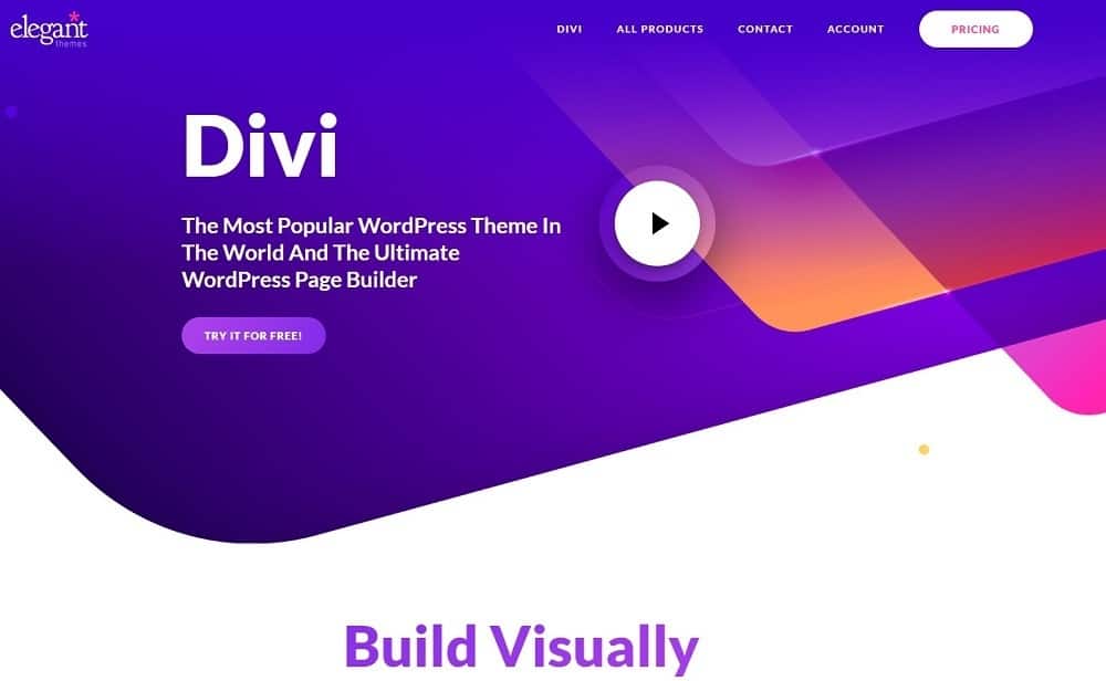 miglior costruttore di siti web - divi