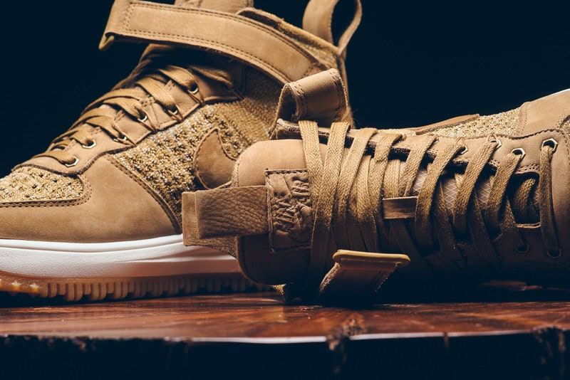 nike lunar force 1 flyknit workboot golden beige