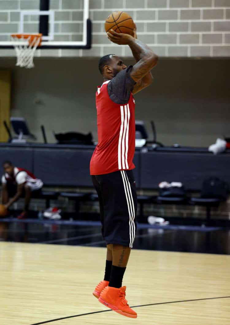 lebron wearing yeezy