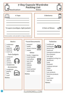 Capsule Wardrobe Packing List