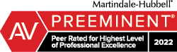 martindale peer reviewed badge for highest level of professional excellence