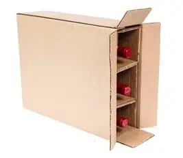 750 ml bottle shipper from Spirited Shipper made for and containing three full bottles of wine