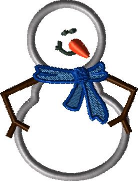 Applique Snowman 4x4