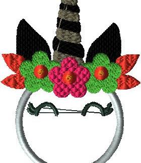 Unicorn SnowGirl 4x4 Applique