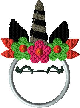 Unicorn SnowGirl 4x4 Applique