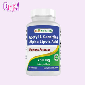 Best Naturals Acetyl L-Carnitine and Alpha Lipoic Acid 750 mg 120 Capsules