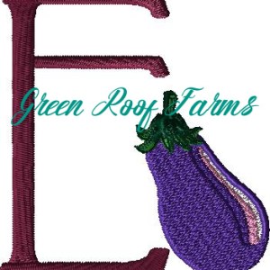 E-Eggplant Alphabet Fruit and Veggie 4 design pack