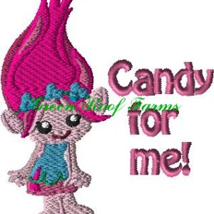 Pink Troll Girl Costume Halloween 4x4 Saying