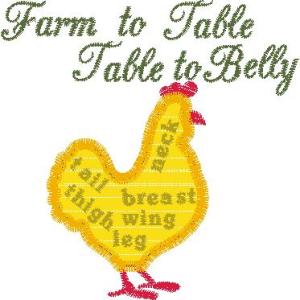 Cooking Sayings Chicken Cuts Applique