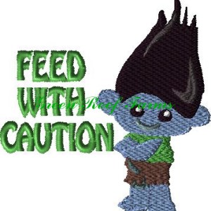 Blue Boy Troll Costume Halloween 4x4 Saying