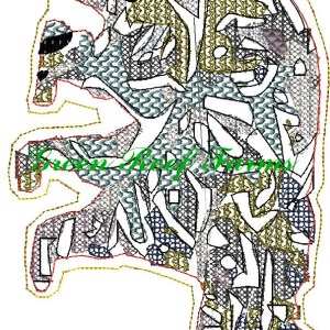 Henna Stuffed Bear ITH 6x10 hoop