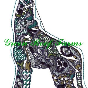 Henna Stuffed Giraffe ITH 6x10 hoop