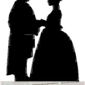 Man and woman sillouette ol time