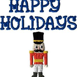 Happy Holidays Nutcracker 4x4