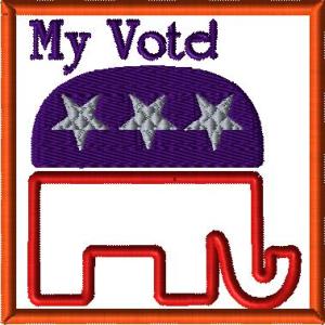 Republican Party Elephant Applique My Vote