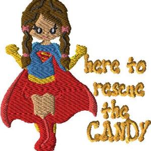 Super Hero Girl Costume Halloween 4x4 Saying