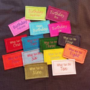 Mini Candy Bar Saying Wraps Birthday Pack 1 for 4x4 hoop; 15 designs