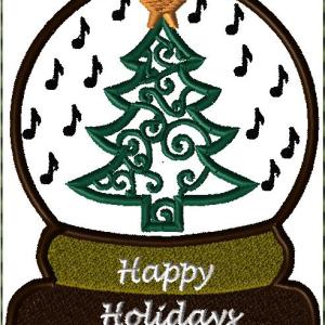 Happy Holidays Snow Globe Ornament 5x7