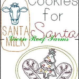 Cookies for Santa in Color Work and Red work 5x7 hoop