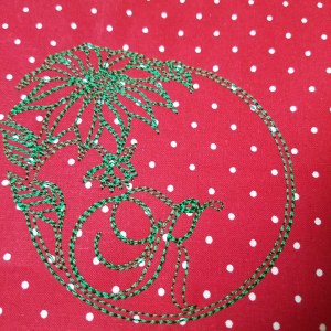 Redwork Poinsettia Font Design Pack ; 26 designs