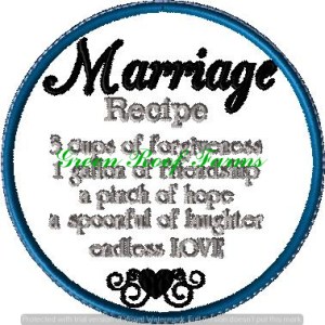 Marriage Recipe Sachet 4x4