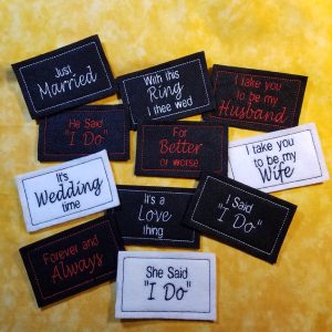 Mini Candy Bar Saying Wraps Wedding Pack 1 for 4x4 hoop; 11 designs