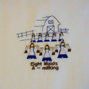 Day 8 Eight Maids A-milking 4x4: 2 design set plus knockdown
