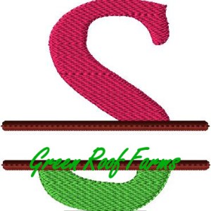 4x4 hoop Color Split Monogram (4x4) with Knockdown: S