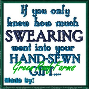 Hand-Sewn 4x4 style patch design: Swearing