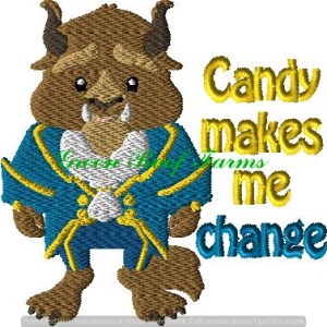 Beastly Boy Costume Halloween 4x4 Saying