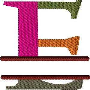 4x4 hoop Color Split Monogram (4x4) with Knockdown: E