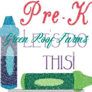Crayon Grade School Pre-K to 5th Grade, 7 designs, 4x4 hoop size