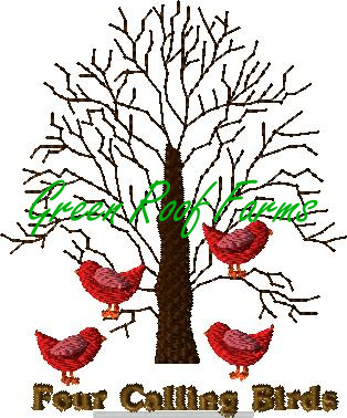 Day 4 Four Calling Birds 4x4: 2 Design Set plus knockdown - Image 2