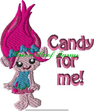 Pink Troll Girl Costume Halloween 4x4 Saying