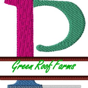 4x4 hoop Color Split Monogram (4x4) with Knockdown: P