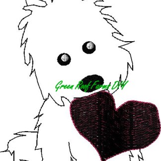 Valentines Westie 3 Sizes 4, 5, 7 inch tall