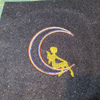 Fairy on a Rainbow Crescent 4x4 and 5x7