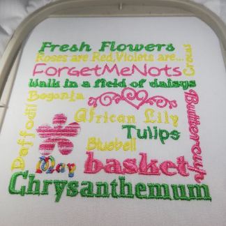 May Design Pack and Directions 4x4 hoop 6 designs