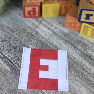 Letter E Block ITH in 6 hoop sizes